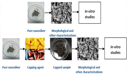 Synthesis and Characterization of Pure Nanosilver, Pineapple and Fig Capped Nanosilver with Potential as Smart Biomaterials for In-Vitro Studies